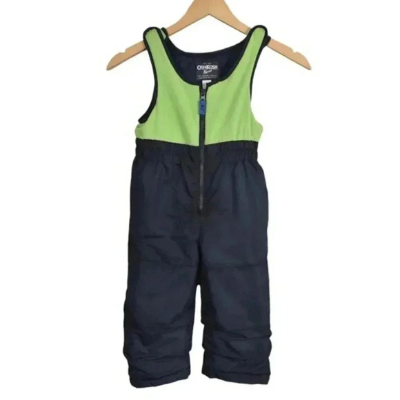 OshKosh B'Gosh Bib Winter Snow Pants Blue Green Skiing Size 3T - Picture 1 of 5